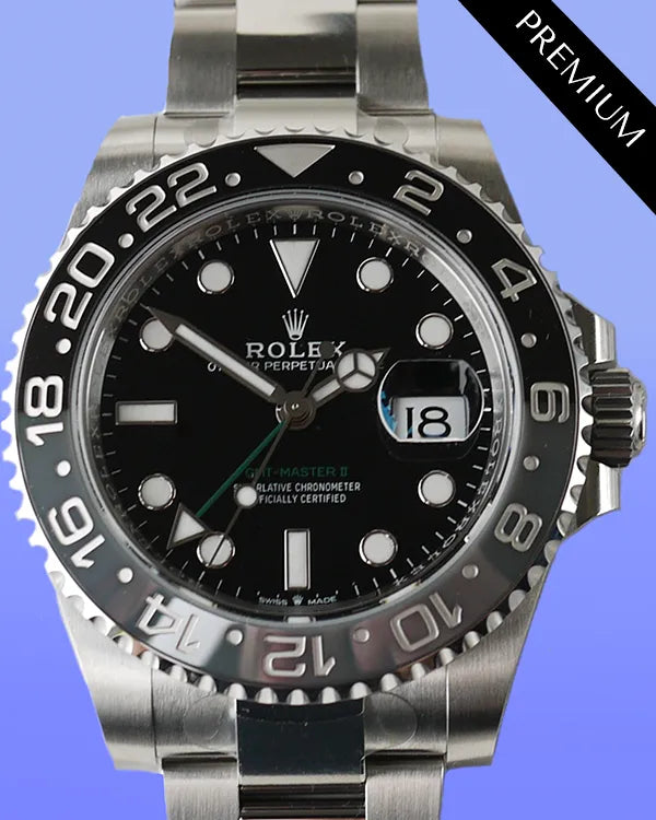 2024 Rolex GMT-Master II "Bruce Wayne" 40MM Black Dial Oyster Bracelet (126710GRNR)