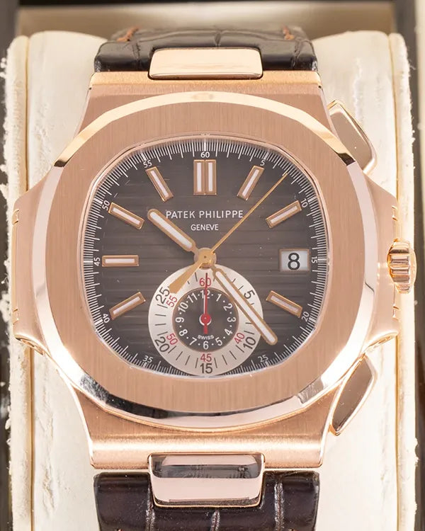 2010 Patek Philippe Nautilus 40MM Brown Dial Leather Strap (5980R-001)