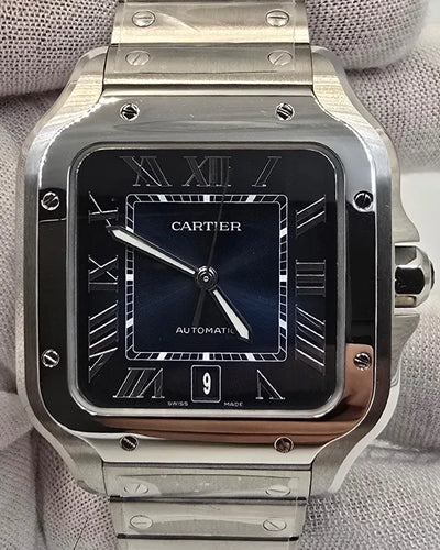 2025 Cartier Santos De Cartier 39.8MM Blue Dial Steel Bracelet (WSSA0071)