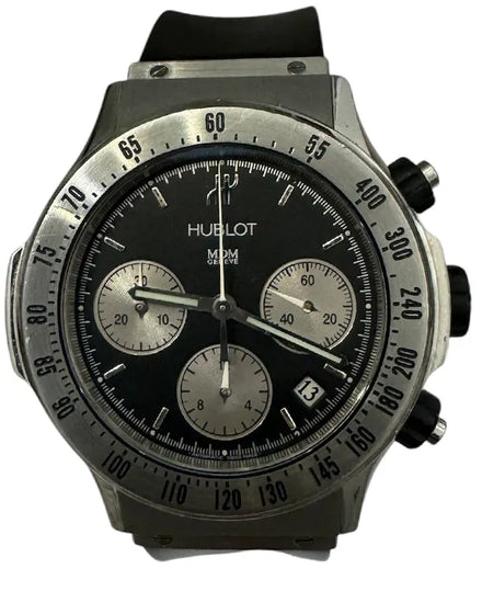 2008 Hublot Super B Chronograph 42MM Black Dial Rubber Strap (1921.1)