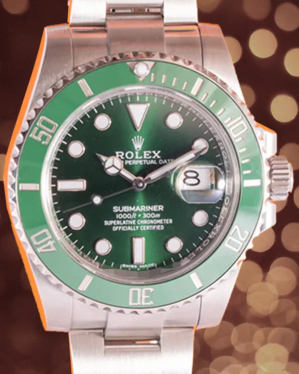2018 Rolex Submariner Date “Hulk” 40MM Green Dial Oyster Bracelet (116610LV)