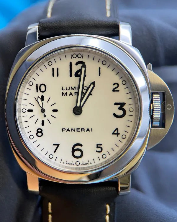 2008 Panerai Luminor Marina 44MM White Dial Leather Strap (PAM00113)