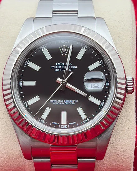 Rolex Datejust II 41MM Black Dial Oyster Bracelet (116334)