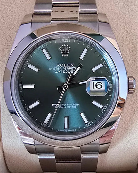 2025 Rolex Datejust 41MM Green Dial Oyster Bracelet (126300)