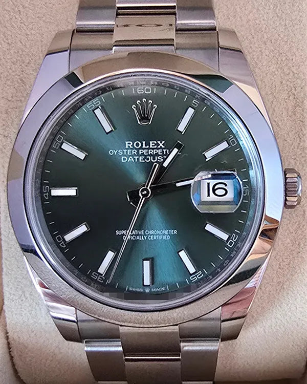 2025 Rolex Datejust 41MM Mint Green Dial Oyster Bracelet (126300)