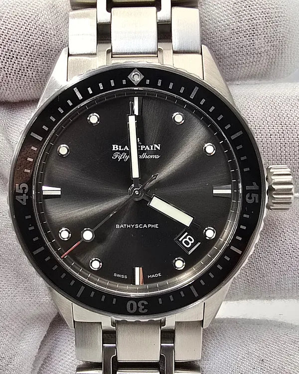 Blancpain Fifty Fathoms  43MM Black Dial Steel Bracelet (5000-1110-70B)