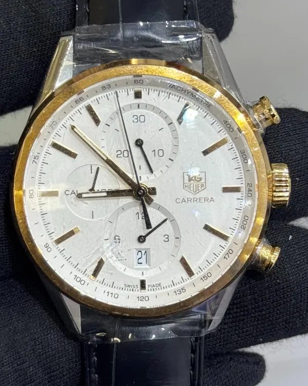 2024 Tag Heuer Carrera Calibre 1887 41MM Silver Dial Leather Strap (CAR2150)
