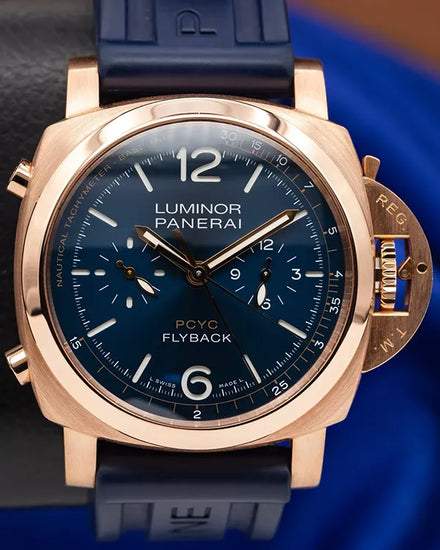 2019 Panerai Luminor Yacht Challenge "Goldtech" L.E. 44MM Blue Dial Rubber Strap (PAM01020)