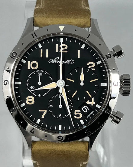 2025 Breguet Type XXI Flyback Chronograph 42MM Black Dial Leather Strap (2067ST/92/3WU)