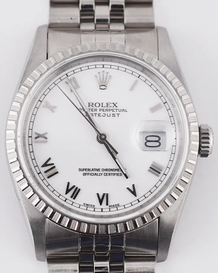 1991 (X Serial) Rolex Datejust 36MM White Dial Jubilee Bracelet (16220)