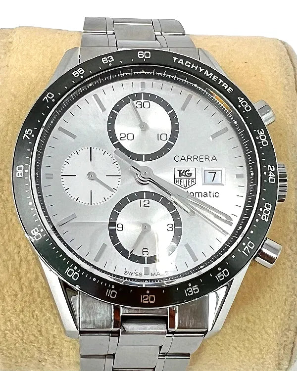 2008 Tag Heuer Carrera Calibre 16 41MM Silver Dial Steel Bracelet (CV2011)