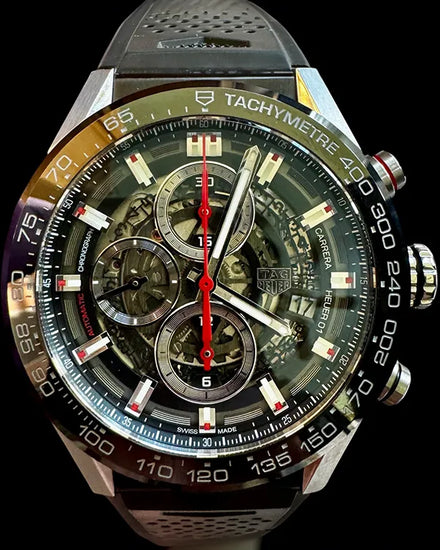2021 Tag Heuer Carrera 43MM Skeleton Dial Rubber Strap (CAR201V)