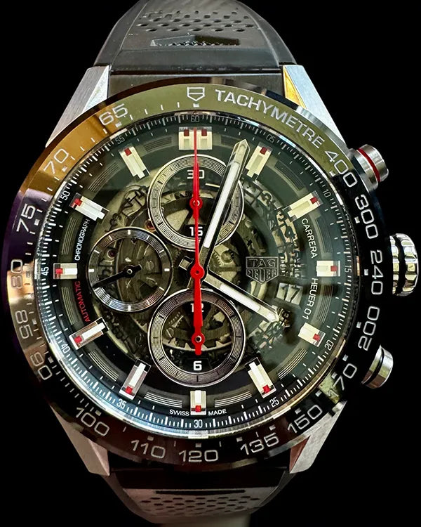 2021 Tag Heuer Carrera 43MM Skeleton Dial Rubber Strap (CAR201V)