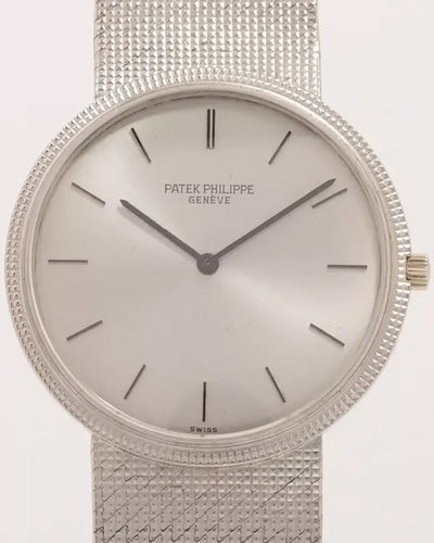 Patek Philippe Calatrava 32MM Silver Dial White Gold Bracelet (3520/10)