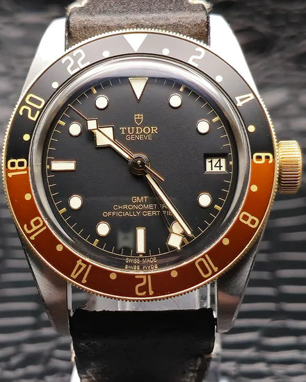 2022 Tudor Black Bay GMT "Rootbeer" 41MM Black Dial Leather Strap (79833MN)
