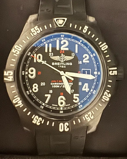 2018 Breitling Colt Skyracer 45MM Quartz Black Dial Rubber Strap (X74320E4/BF87)