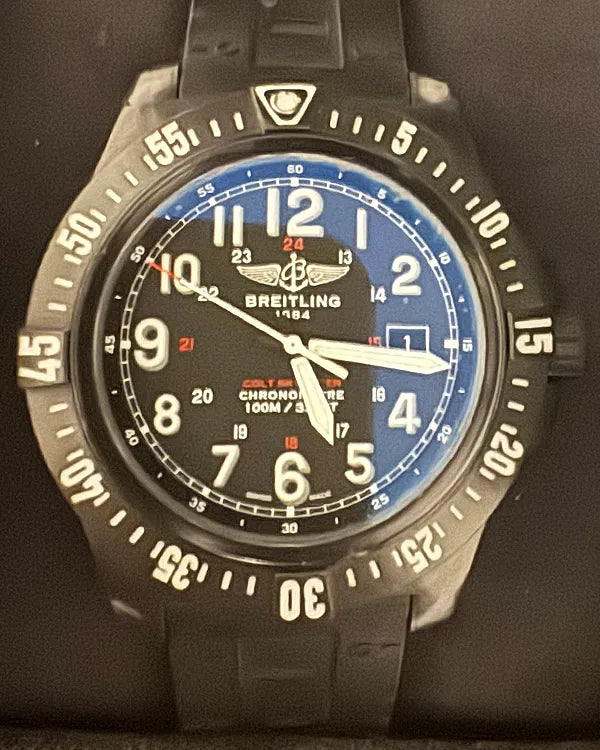 2018 Breitling Colt Skyracer 45MM Quartz Black Dial Rubber Strap (X74320E4/BF87)