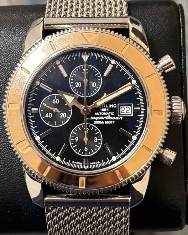 2015 Breitling Superocean Heritage Chronograph 46MM Black Dial Steel Bracelet (A1332012/B908)