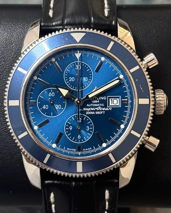 2016 Breitling Superocean Heritage Chronograph 46MM Blue Dial Leather Strap (A13320)