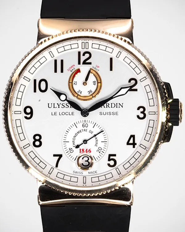 Ulysse Nardin Marine Chronometer 43MM White Dial Rubber Strap (1186-126)