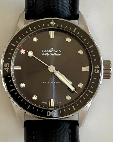 2016 Blancpain Fifty Fathoms Bathyscape 43MM Grey Dial Textile Strap (5000-1110-B52A)