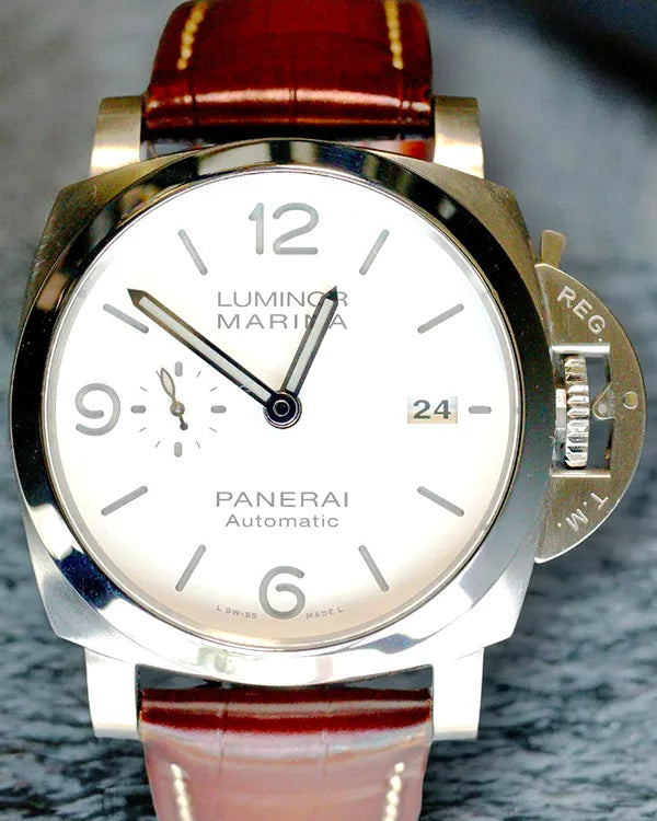 2023 Panerai Luminor Marina 44MM White Dial Leather Strap (PAM01314)