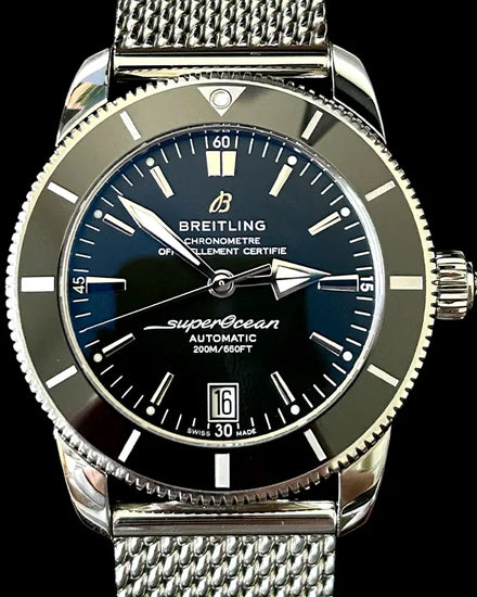 No Reserve - Breitling Superocean Heritage II 42MM Black Dial Steel Bracelet (AB2010121B1A1)