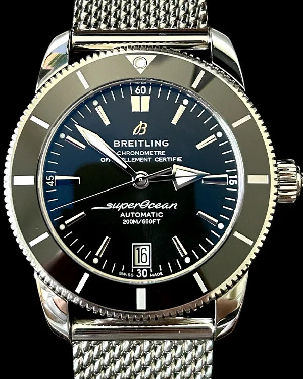 No Reserve - Breitling Superocean Heritage II 42MM Black Dial Steel Bracelet (AB2010121B1A1)