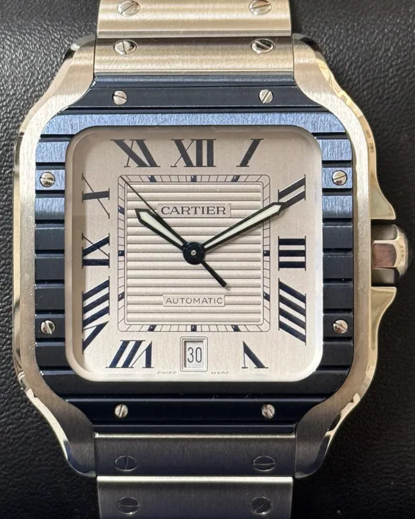 2022 Cartier Santos De Cartier 39.8MM Silver Dial Steel Bracelet (WSSA0047)