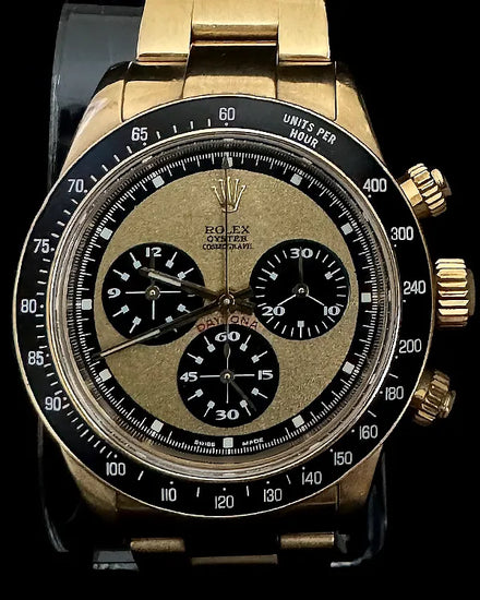 Rolex Cosmograph Daytona "Blaken Paul Newman" L.E. 40MM Aftermarket Champagne Dial Yellow Gold Oyster Bracelet (116528)