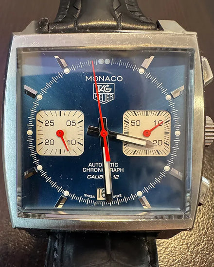 Tag Heuer Monaco Calibre 11 "Steve McQueen" 39MM Blue Dial Leather Strap (CAW211P.FC6356)