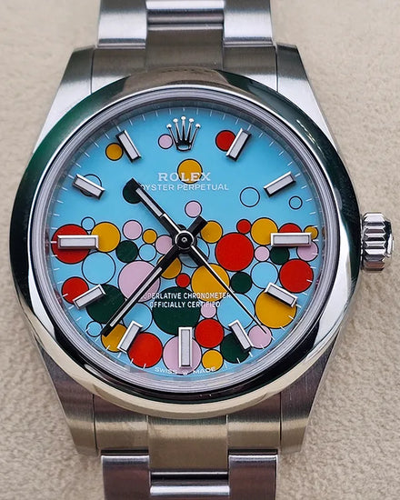2024 Rolex Oyster Perpetual 31MM Turquoise "Celebration Motif" Dial Oyster Bracelet (277200)