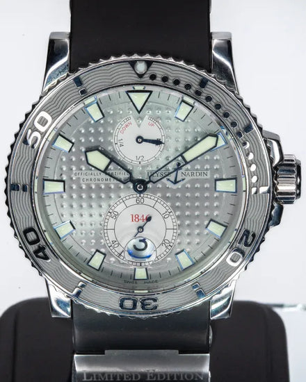 2009 Ulysse Nardin Marine Maxi Diver 42.7MM Silver Dial Rubber Strap (263-33)