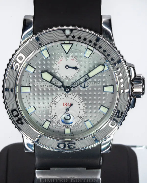 2009 Ulysse Nardin Marine Maxi Diver 42.7MM Silver Dial Rubber Strap (263-33)