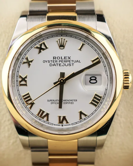 2021 Rolex Datejust 36MM White Dial Two-Tone Oyster Bracelet (126203)