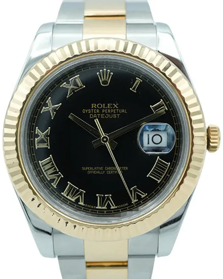 2017 Rolex Datejust II 41MM Black Dial Two-Tone Oyster Bracelet (116333)