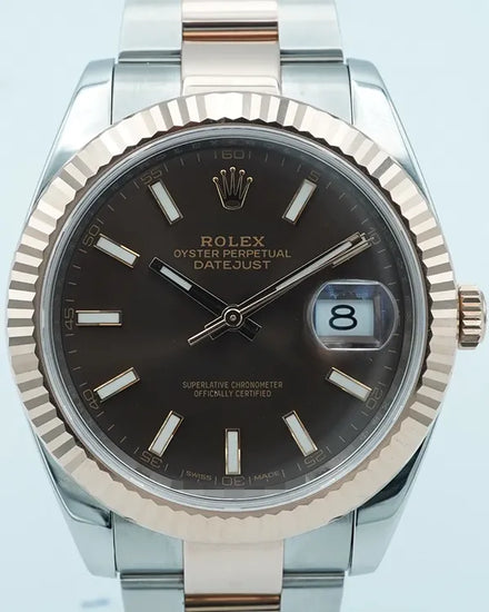 2015 Rolex Datejust 41MM Chocolate Dial Two-Tone Oyster Bracelet (126331)
