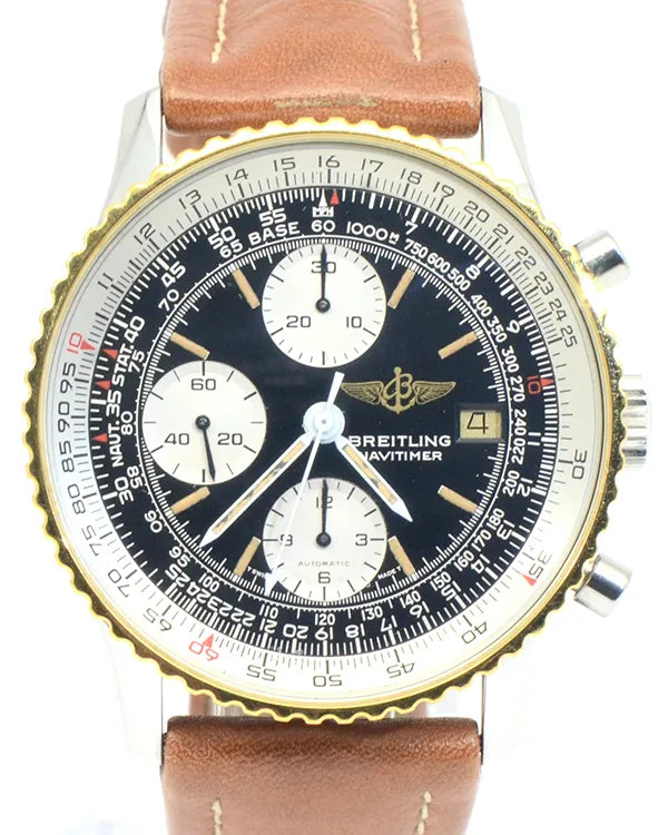 * Breitling Navitimer 41MM Black Dial Leather Strap (81610)