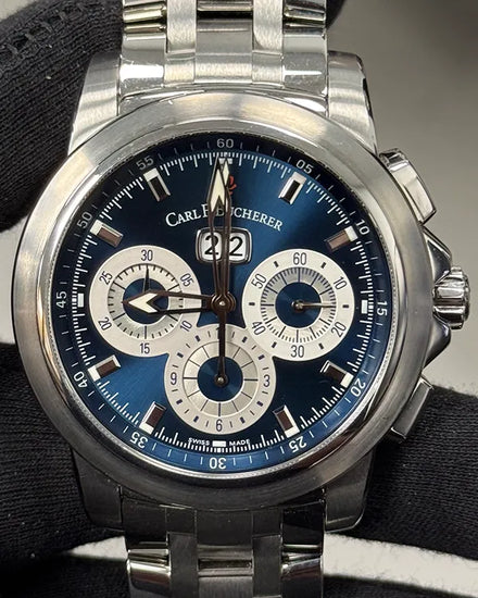 Carl F. Bucherer Patravi 44.6MM Blue Dial Steel Bracelet (00.10624.08.53.21)