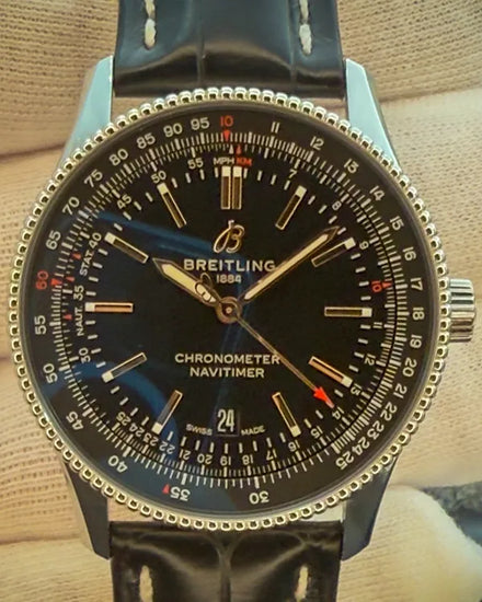 Breitling Navitimer 41MM Black Dial Leather Strap (A17326241B1P2)