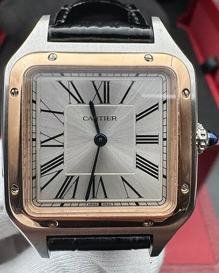 2019 Cartier Santos Dumont 31.5MM Quartz Silver Dial Leather Strap (W2SA0011)