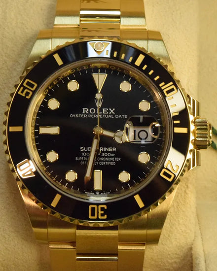 2023 Rolex Submariner Date 41MM Black Dial Yellow Gold Oyster Bracelet (126618LN)