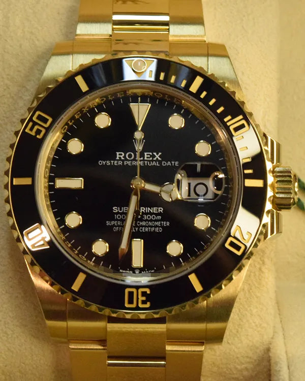 2023 Rolex Submariner Date 41MM Black Dial Yellow Gold Oyster Bracelet (126618LN)