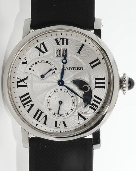 2016 Cartier Ronde de Cartier Retrograde GMT 42MM White Dial Aftermarket Rubber Strap (3773)