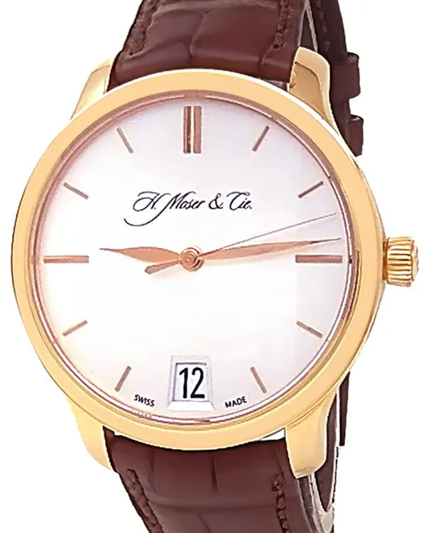 H. Moser & Cie Endeavour 41MM Silver Dial Leather Strap (342.502-003)