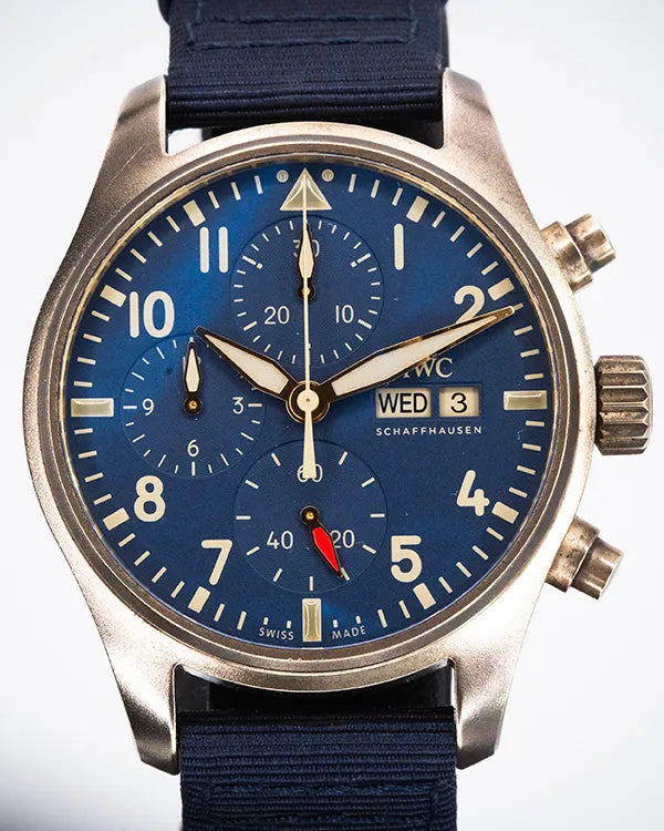 2022 IWC Schaffhausen Pilot Chronograph 41MM Blue Dial Textile Strap (IW388109)