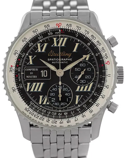 1999 Breitling Montbrillant Navitimer Spatiographe 41.5MM Black Dial Steel Bracelet (A36030.1)