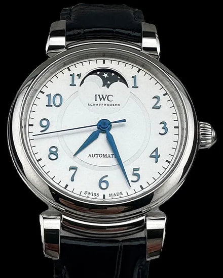 No Reserve - IWC Schaffhausen Da Vinci 36MM Silver Dial Leather Strap (IW459306)