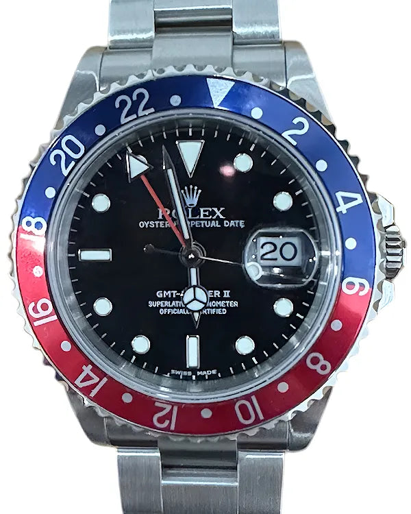 2009 Rolex GMT-Master II "Pepsi" 40MM Black Dial Oyster Bracelet (16710BLRO)