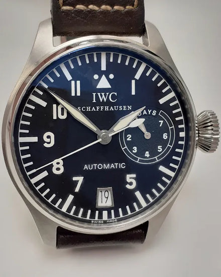 IWC Schaffhausen Pilot 46MM Black Dial Leather Strap (IW5002)